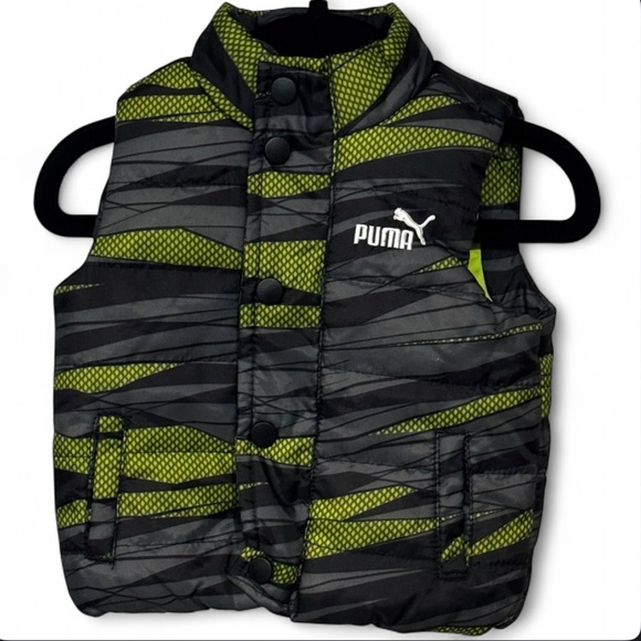 Puma Black and Lime Patterned Vest. Boys 3-6 months - Picture 1 of 4